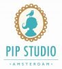 Pip Studio jersey hoeslaken Leafy pink