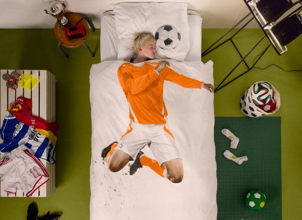 Snurk dekbedovertrek Soccer Champ oranje