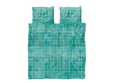Snurk dekbedovertrek Tiles emerald green