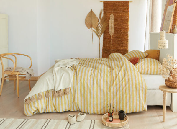 Ariadne at Home dekbedovertrek Knit Stripes yellow