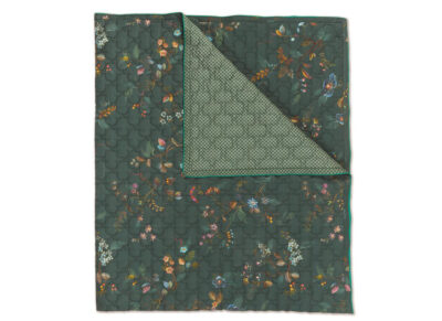 Pip Studio Kawai Flower dark green quilt