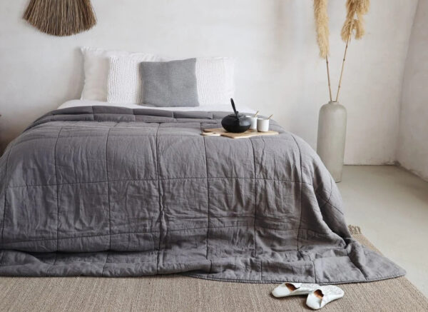 Passion for Linen sprei Amy dark grey